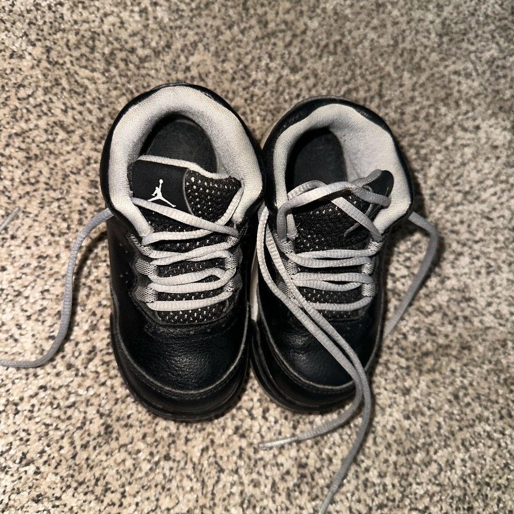 Toddler Air Jordan Black and Gray Sneakers